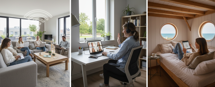 Verschiedene Nutzungsszenarien für Internet ohne Festnetzanschluss in WG, Homeoffice und Ferienwohnung