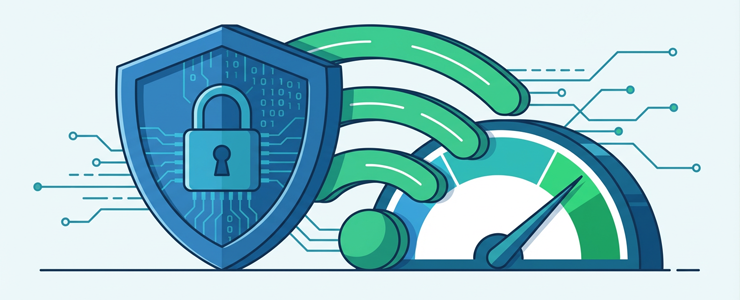 Symbolgrafik für sichere und schnelle Internetverbindung ohne eigenen Router