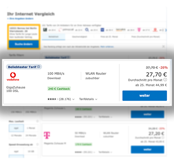 Beispiel Vergleich