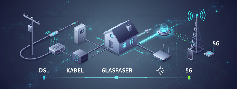 Internet Technik DSL Kabel Glasfaser 5G